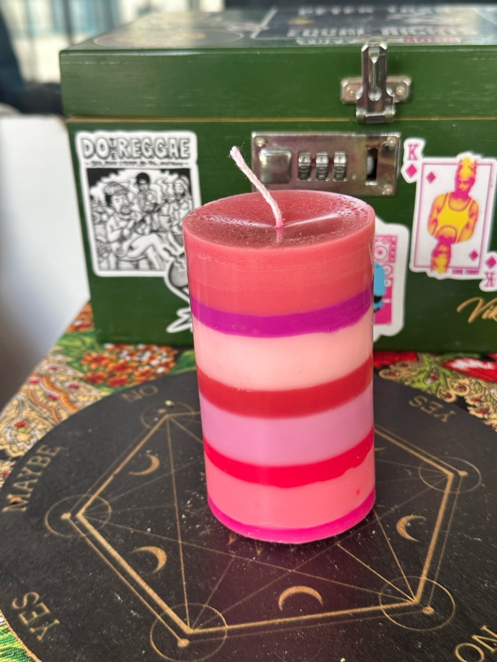 Layered Pink Ritual Candle – Love, Self-Worth & Attraction Energy | Hand-Poured